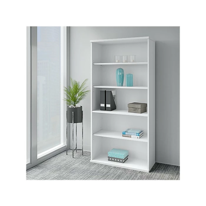 Cheap ๐งจ Bush Business Furniture Easy Office 5-Shelf 73"H Bookcase, White (EO105WH) ๐งจ - Image 2