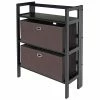 Buy ✔️ Winsome Torino 3-Pc Folding Bookcase W/ Fabric Baskets, Black/Chocolate (20382) 👍