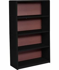 Deals 🧨 Safco ValueMate Economy 4-Shelf 54"H Steel Bookcase, Black (7172BL) 👏