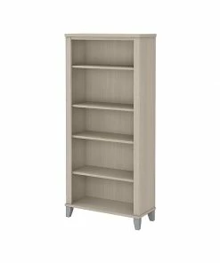 New 🌟 Bush Furniture Somerset 5-Shelf 65"H Bookcase, Sand Oak (WC81165) 😉