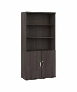 Best deal 🌟 Bush Business Furniture Hybrid 5-Shelf 73"H Bookcase With Doors, Storm Gray (HYB024SG) 🤩