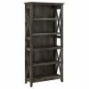 Best Pirce 🔥 Bush Furniture Key West 5-Shelf 66"H Bookcase, Dark Gray Hickory (KWB132GH-03) 🧨