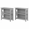 Discount 🥰 Bush Furniture Key West 2-Shelf 30"H Small Bookcase, Cape Cod Gray, 2/Set (KWS053CG) 🎁