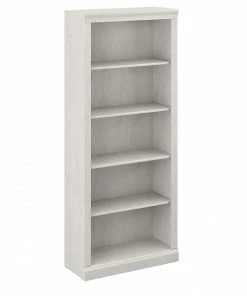 Buy 💯 Bush Furniture Saratoga 5-Shelf 72"H Bookcase, Linen White Oak (W1645C-03) 😀