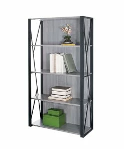 Hot Sale 🧨 Safco Mood 4-Shelf 59"H Contemporary Bookcase, Gray (1903GR) 🔥