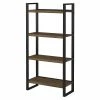 Outlet 👍 Bush Furniture Latitude 4 Shelf Etagere Bookcase, Rustic Brown Embossed (LAB130RB-03) ⌛