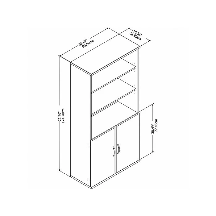 Best deal โ๏ธ Bush Business Furniture Easy Office 5-Shelf 73"H Bookcase With Doors, White (EO106WH) ๐ - Image 4