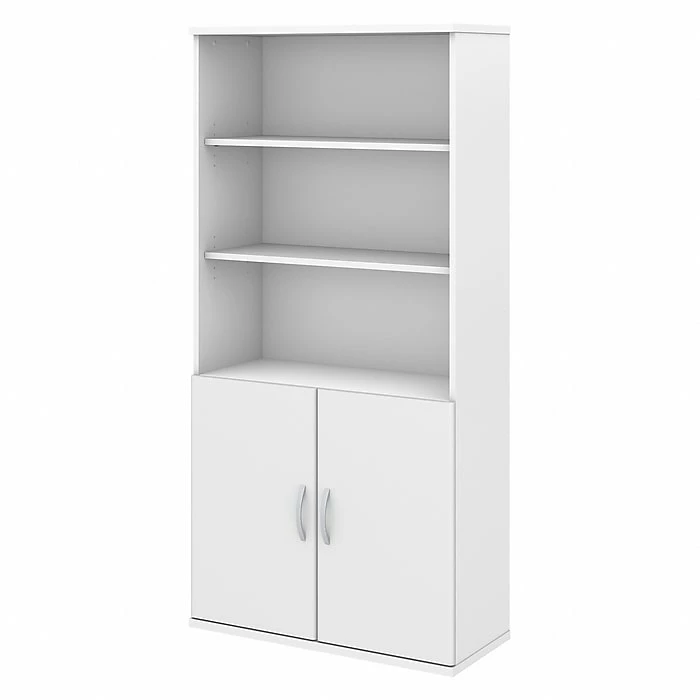 Cheap ⭐ Bush Business Furniture Studio C 5 Shelf Bookcase With Doors, White (STC015WH) 👏