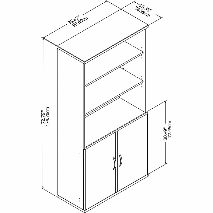 Cheap ⭐ Bush Business Furniture Studio C 5 Shelf Bookcase With Doors, White (STC015WH) 👏 - Image 3