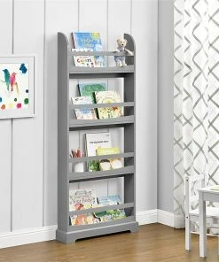 Cheap 🥰 Bush Business Furniture Hybrid 4-Shelf 71"H Tall Etagere Bookcase, Storm Gray (HYB023SG) 😀