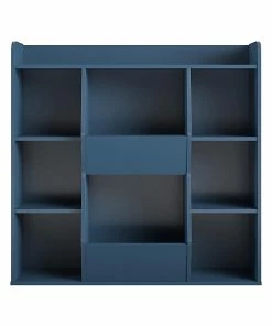Deals 🎉 Ameriwood Tyler 9-Shelf 41"H Toy Storage Bookcase, Navy (4865837COM) 🔥