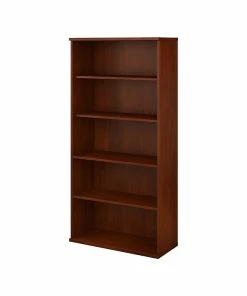 Cheapest 😀 Bush Business Furniture Studio C 5 Shelf Bookcase - Installed, Hansen Cherry (SCB136HC-ZFA) 🥰