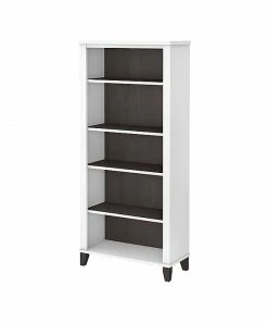 Cheap 💯 Bush Furniture Somerset 5-Shelf 65"H Bookcase, Storm Gray/White (WC81065) 😉