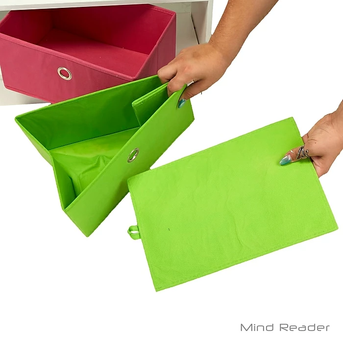 Wholesale 😍 Mind Reader Book Shelf With 2 Collapsible Drawers, Gray (4KBORG2D-GRY) 👍 - Image 2