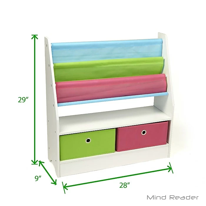 Wholesale 😍 Mind Reader Book Shelf With 2 Collapsible Drawers, Gray (4KBORG2D-GRY) 👍 - Image 7