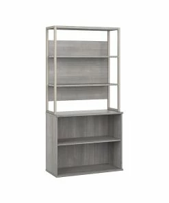 Best reviews of 👍 Bush Business Furniture Hybrid 4-Shelf 71"H Tall Etagere Bookcase, Platinum Gray (HYB023PG) ⌛