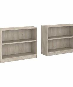 Best deal 🌟 Bush Furniture Universal 2-Shelf 30"H Bookcases, Washed Gray, 2/Set (UB001WG) 🌟