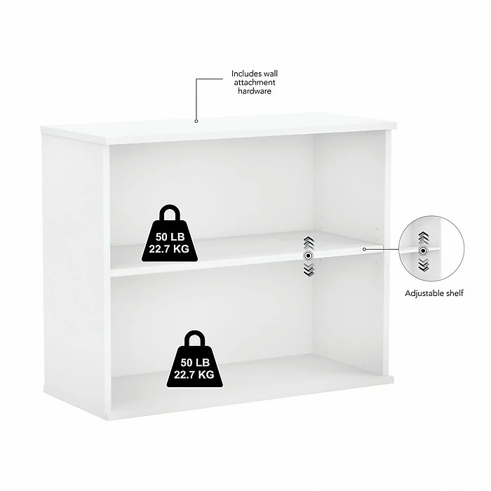 Buy ❤️ Bush Business Furniture 2-Shelf 29"H Bookcase, White (BK3036WH) 👏 - Image 3