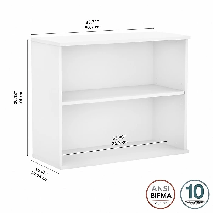 Buy ❤️ Bush Business Furniture 2-Shelf 29"H Bookcase, White (BK3036WH) 👏 - Image 4