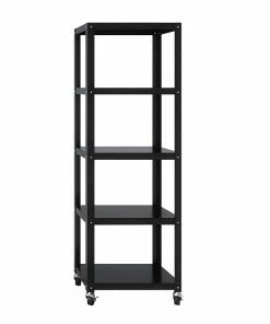 Hot Sale 👏 Space Solutions Ready-to-assemble 72-inch High Mobile 5-Shelf Bookcase, Black 💯
