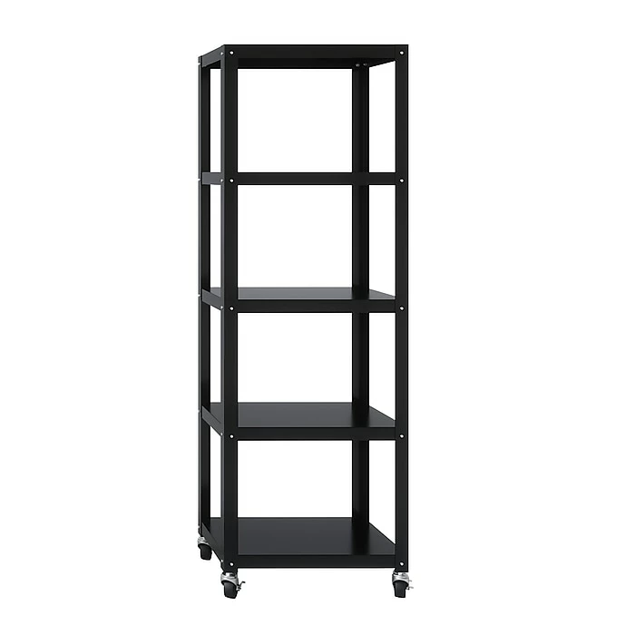 Hot Sale 👏 Space Solutions Ready-to-assemble 72-inch High Mobile 5-Shelf Bookcase, Black 💯