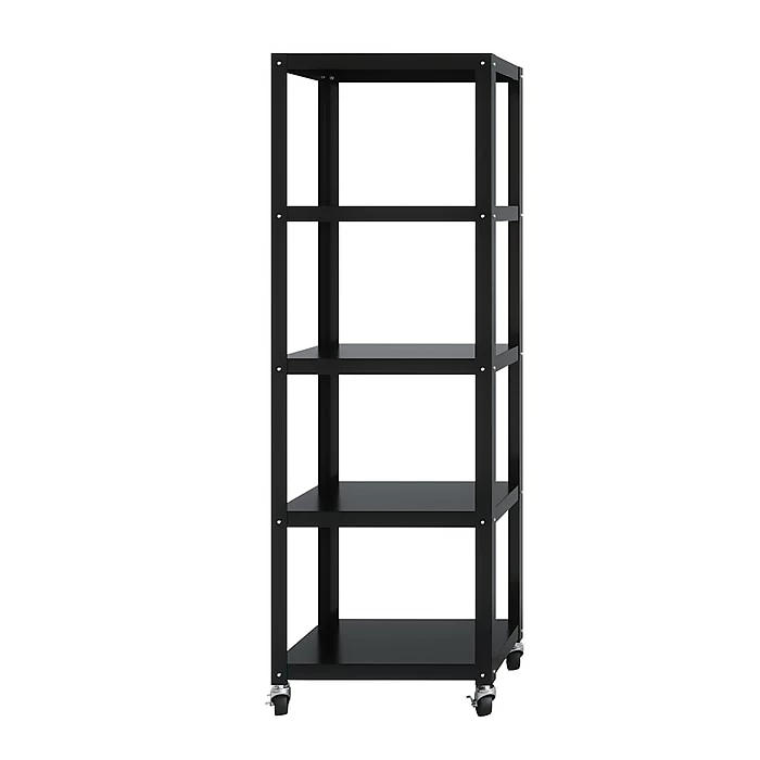 Hot Sale 👏 Space Solutions Ready-to-assemble 72-inch High Mobile 5-Shelf Bookcase, Black 💯 - Image 2