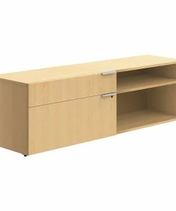 Coupon ✔️ Union & Scale™ Workplace2.0™ 1 Shelf 20"H Laminate Low Credenza, Maple (UN57484) 🔔