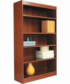Discount 🔔 Alera® Square Corner Bookcase In Cherry Finish, 5-Shelves (ALEBCS56036MC) ✔️