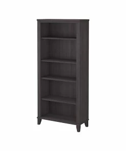 Outlet 🔔 Bush Furniture Somerset 5-Shelf 65"H Bookcase, Storm Gray (WC81565) 🎉