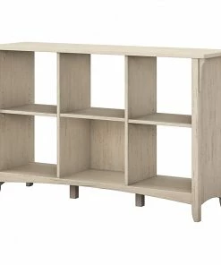 Outlet 🤩 Bush Furniture Salinas 6 Cube Organizer, Antique White (SAB148AW-03) 🧨
