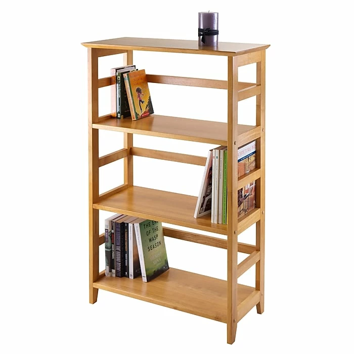 Cheap 👍 Winsome Solid/Composite Wood 3-Tier Studio Bookshelf, Honey (99342) 🎉 - Image 2