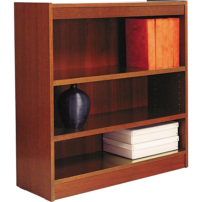 Best deal 🥰 Alera® Square Corner Bookcase In Cherry Finish, 3-Shelves 🔔