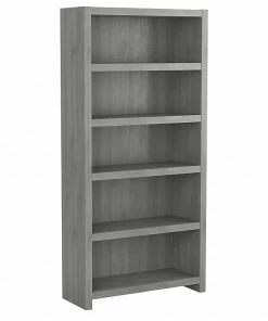 Buy 😍 Office By Kathy Ireland® Echo 5-Shelf 66"H Bookcase, Modern Gray (KI60404-03) 🎁