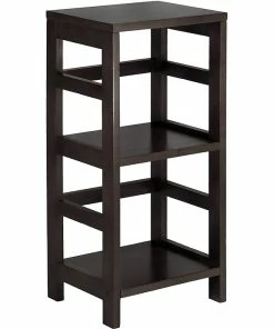 Buy ✔️ Winsome Leo Solid/Composite Wood 2-Tier Narrow Storage Shelf, Espresso 🔥