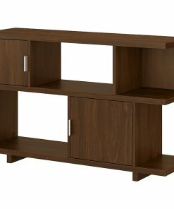 Buy ๐ Kathy Ireland® Home By Bush Furniture Madison Avenue 2-Shelf 30"H Geometric Bookcase With Doors, Modern Walnut (MDB148MW-03) โ๏ธ