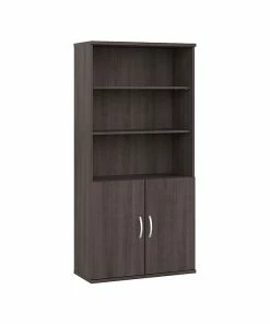 Cheap 🤩 Bush Business Furniture Studio A 5-Shelf 73" Bookcase With Doors, Storm Gray (STA010SG) 😍