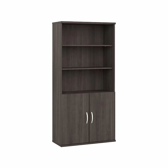 Cheap ๐คฉ Bush Business Furniture Studio A 5-Shelf 73" Bookcase With Doors, Storm Gray (STA010SG) ๐