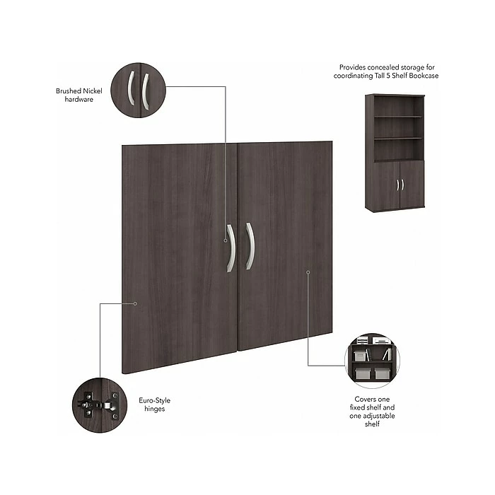 Cheap ๐คฉ Bush Business Furniture Studio A 5-Shelf 73" Bookcase With Doors, Storm Gray (STA010SG) ๐ - Image 4