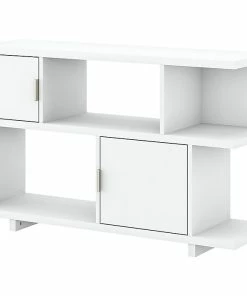 Best Pirce ✔️ Kathy Ireland® Home By Bush Furniture Madison Avenue 2-Shelf 30"H Geometric Bookcase With Doors, Pure White (MDB148PW-03) 👍