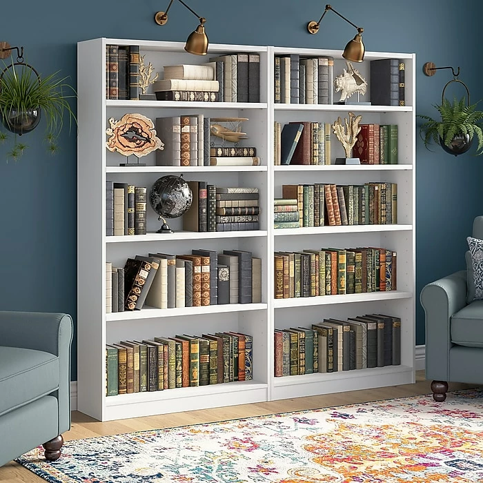 Top 10 โ๏ธ Bush Furniture Universal 5-Shelf 72"H Tall Bookcase, Pure White, 2/Set (UB003PW) โ๏ธ - Image 2