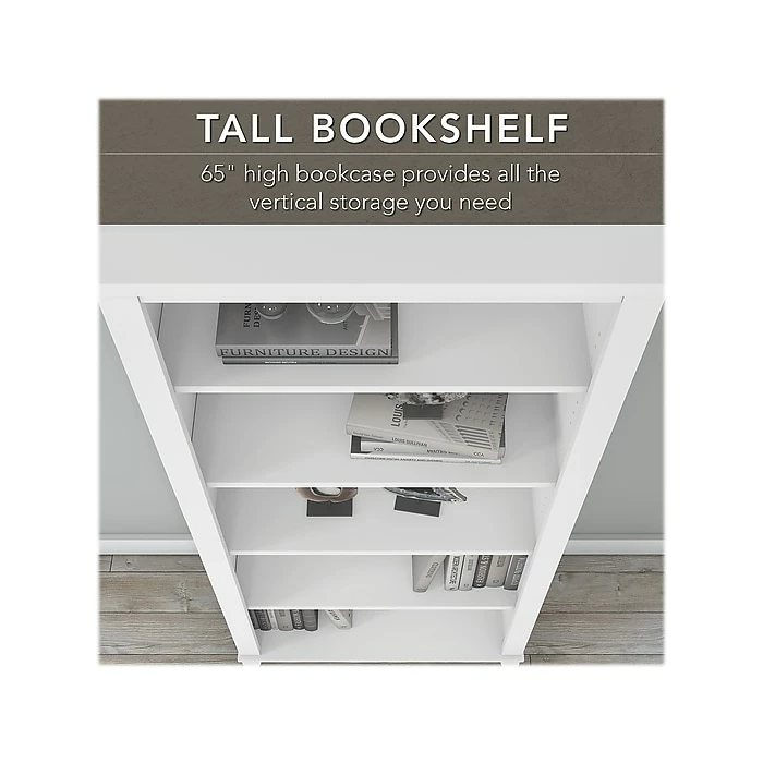 Top 10 โค๏ธ Bush Furniture Somerset 5-Shelf 65"H Bookcase, White (WC81965) ๐ฅฐ - Image 3