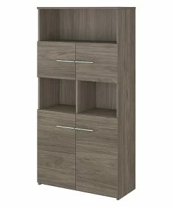 Cheap 🎉 Bush Business Furniture Office 500 5-Shelf 70"H Bookcase With Doors, Modern Hickory (OFB136MH) 👏