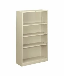 New ✨ HON Brigade 4-Shelf 59"H Bookcase, Putty Steel (HS60ABCL) 🧨