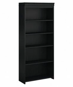 Best Sale 😀 Bush Furniture Fairview 5 Shelf Bookcase, Antique Black (WC53965-03) 😉
