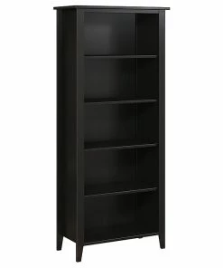Cheap 🔔 Kathy Ireland® Home By Bush Furniture Connecticut 5 Shelf Bookcase, Black Suede Oak (KI40103-03) ✔️