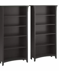 Best reviews of 😍 Bush Furniture Salinas 5-Shelf 63"H Tall Bookcase, Vintage Black, 2/Set (SAL036VB) 🥰