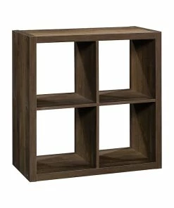 Brand new 💯 Sauder 4-Shelf 31"H Cube Bookcase, Smoked Oak (430191) 🌟