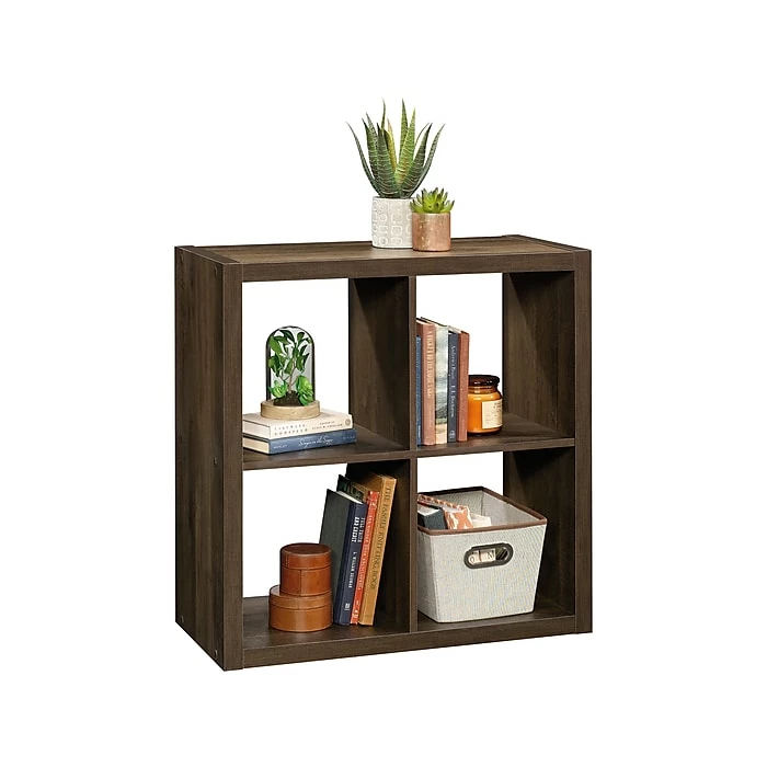 Brand new ๐ฏ Sauder 4-Shelf 31"H Cube Bookcase, Smoked Oak (430191) ๐ - Image 2