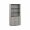 Budget 🧨 Bush Business Furniture Hybrid 5-Shelf 73"H Bookcase With Doors, Platinum Gray (HYB024PG) 🎁