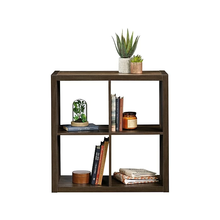 Brand new ๐ฏ Sauder 4-Shelf 31"H Cube Bookcase, Smoked Oak (430191) ๐ - Image 3